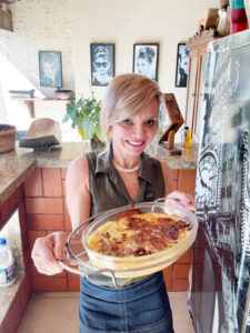 Frango cremoso gratinado com cebola caramelizada