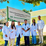Joziane (técnica de enfermagem), Fernanda (médica), Valéria (técnica de enfermagem), Geovane (enfermeiro), Kátia (enfermeira) e Francis (fisioterapeuta)